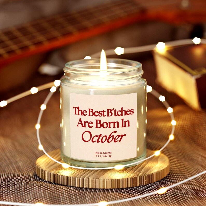 October Birth Items Born in October Funny Birthday Gag Gifts Candle, Libra Scorpio Zodiac ...