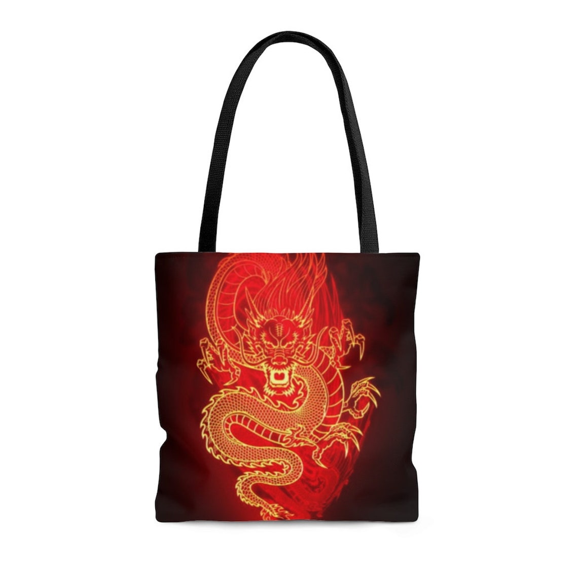 Japanese Dragons Tote Bag Dragon Design Canvas Tote Bag Etsy