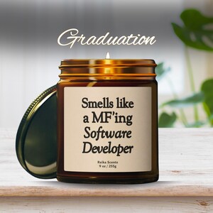 Funny Software Developer Candle, New Future Application Programmer Coders Graduation Gifts, Programming Coding Humor Graduate Gag Gift Ideas