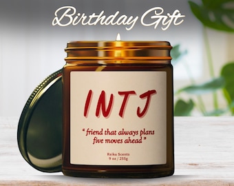 INTJ MBTI Birthday Candle, Funny Intj Introverts Best Friends Humor Gifts Ideas, Cute Sarcastic Myers Briggs Personality Friendship Presents