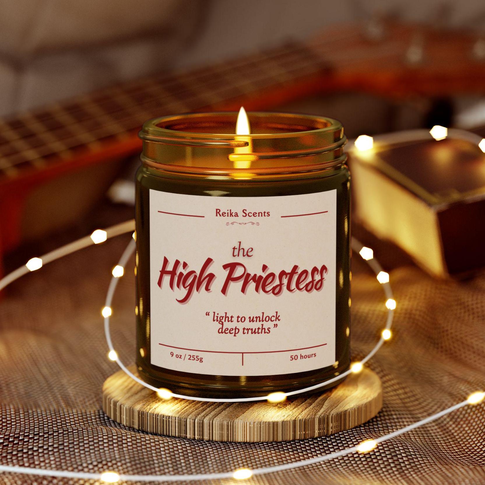 女教皇タロットカードの香り付きキャンドル、大アルカナトランプ