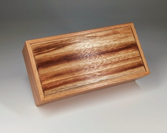 Australian Camphor Laurel and Blackbutt Wooden Jewellery Box | Keepsake Box | Lined with Vegan Leather