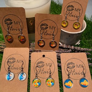 Bear and Friends Glass Earrings