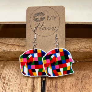Patchwork Elephant Earrings