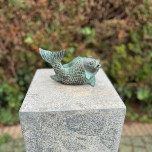 Bronze Fish Fountain Garden statue Garden decoration Pond 18x6x11cm 0.6Kg image 4