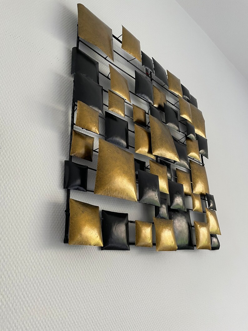 Painting 3D Metal BLACK GOLD DECO 70 X70 Cm Etsy