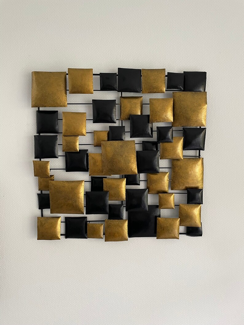 Painting 3D Metal BLACK GOLD DECO 70 X70 Cm Etsy