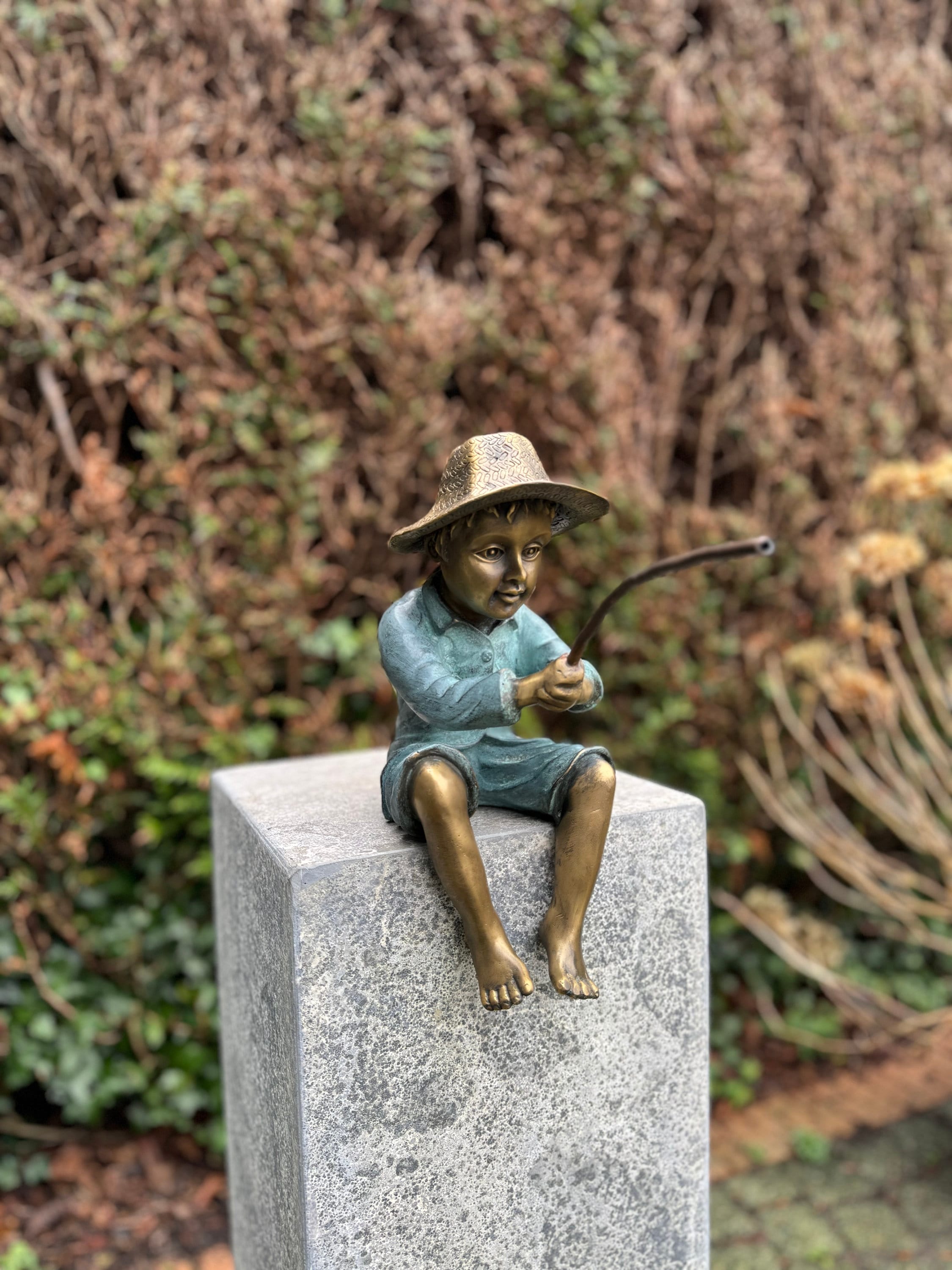 Fishing Boy Garden Statue 