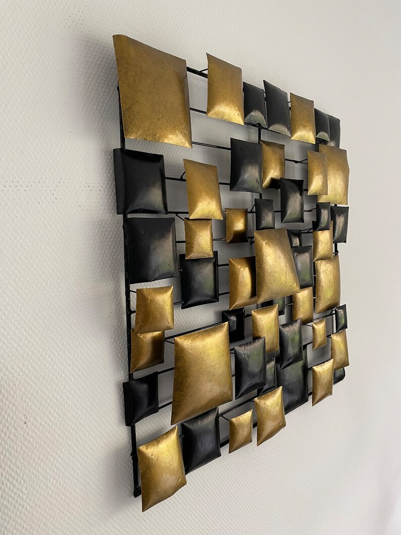 Painting 3D Metal BLACK GOLD DECO 70 X70 Cm Etsy