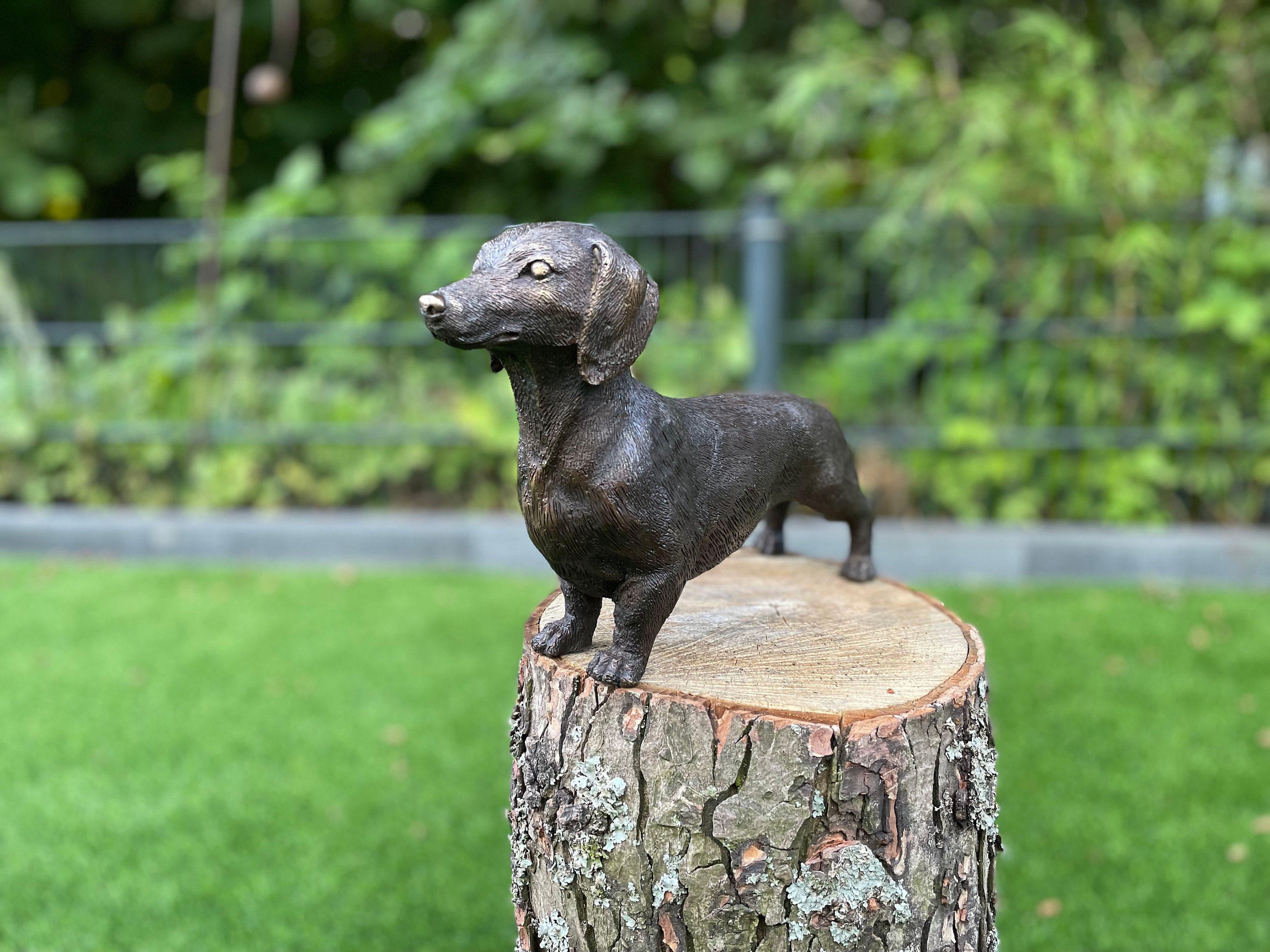 Bronze Dog Dachshund Sculpture Interior Office Etsy