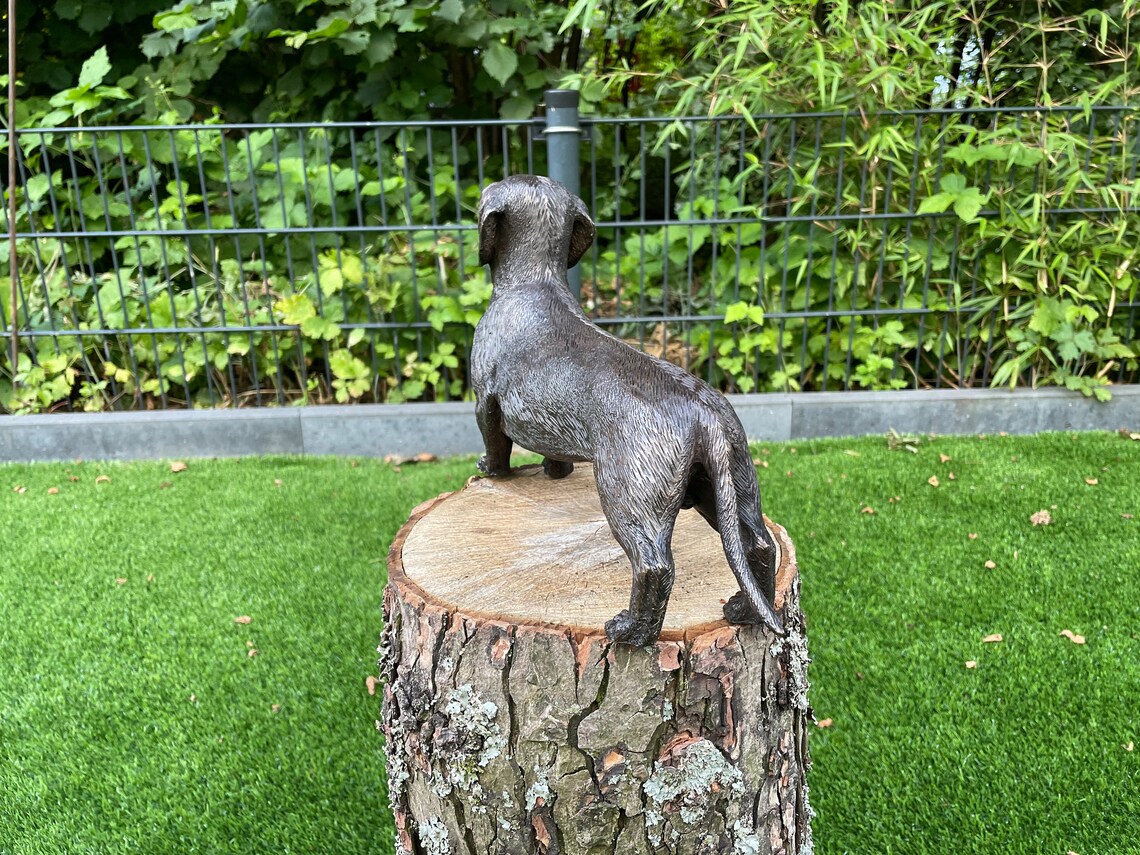 Bronze Dog Dachshund Sculpture Interior Office Etsy