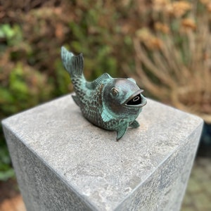 Bronze Fish Fountain Garden statue Garden decoration Pond 18x6x11cm 0.6Kg image 6