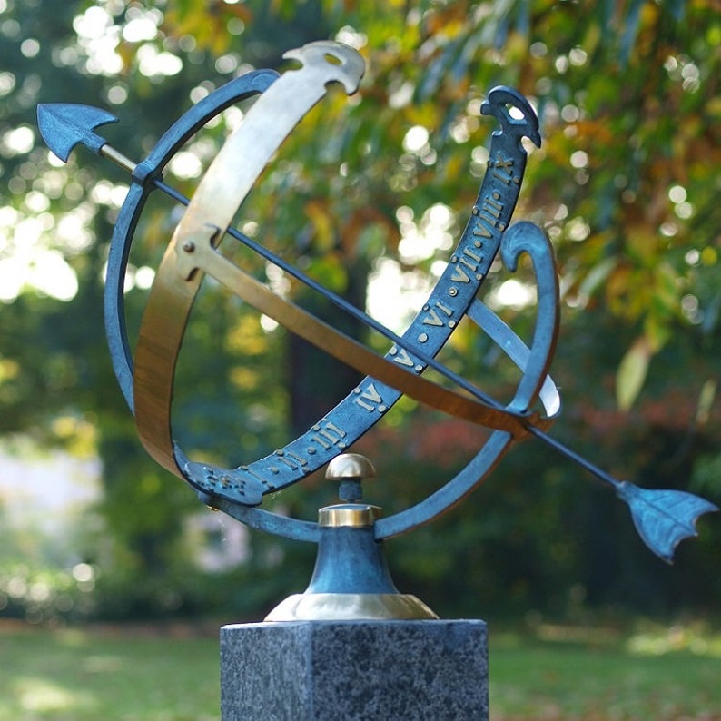 Bronze Sundial Garden Statues Bronze Statue 45x55x40cm Etsy