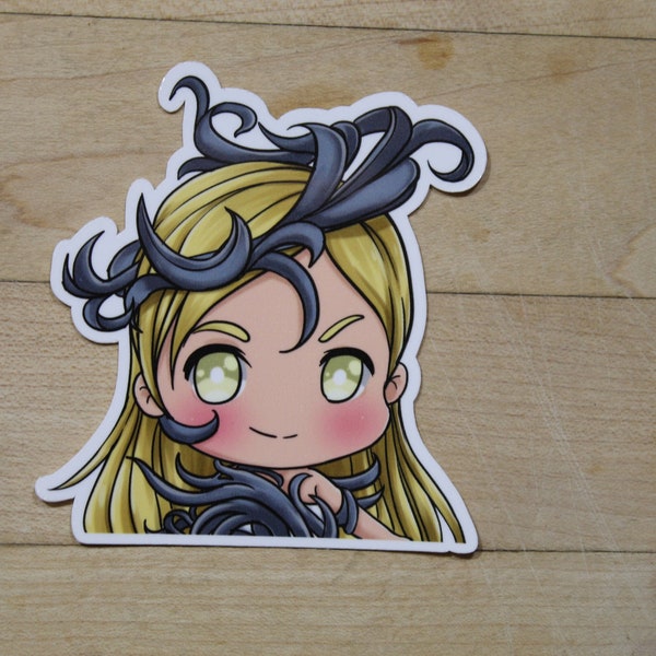 Chibi Breya, Etherium Shaper Peeker sticker for laptops, journals, and deck boxes  Perfect for Magic the Gathering lovers.-by Mega Chibi