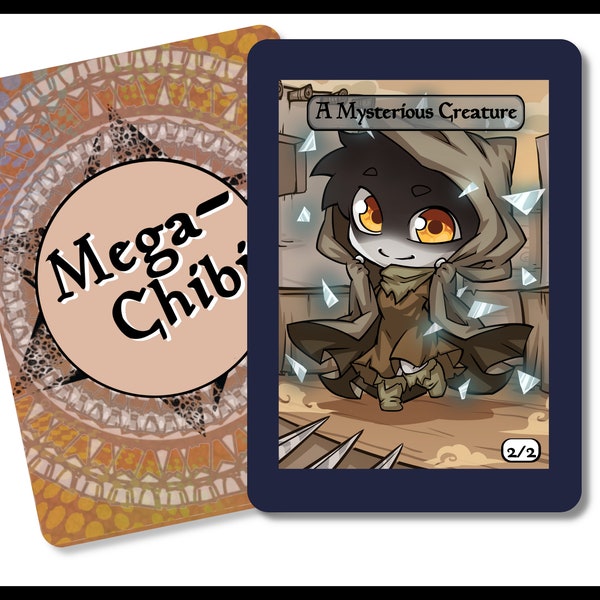 A Mysterious Creature singles for  alter art, Edh,standard,commander,vintage,and modern-cute af-mega chibi