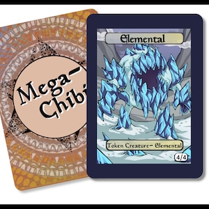 Elemental- 4-4 token chibi singles for  alter art proxy in Edh,standard,commander,vintage,and modern