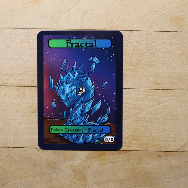 0/0 Fractal  Chibi-Styled singles Tokens Mtg inspired- Perfect for using as creature tokens in game