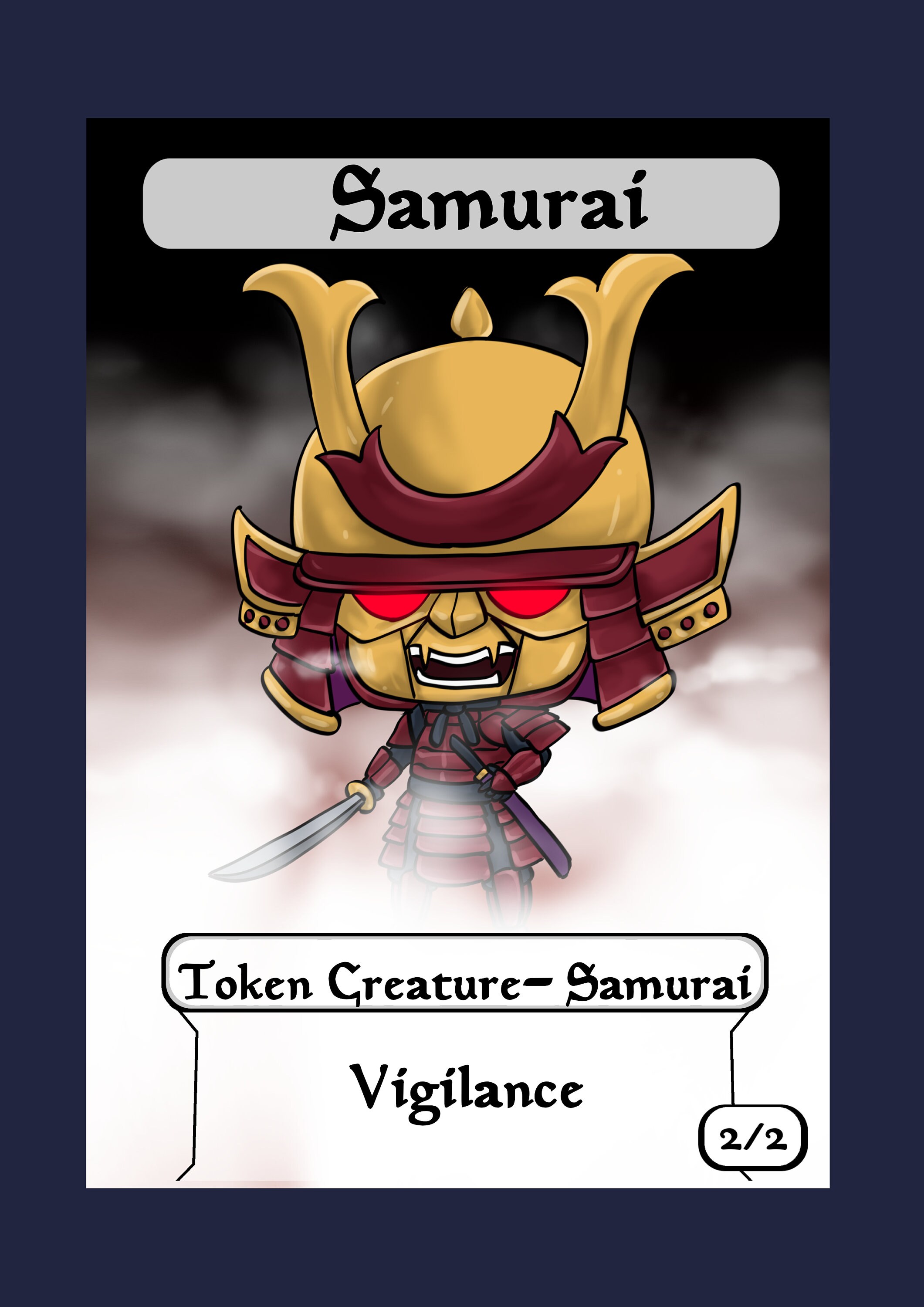 2/2 Samurai Token Creature - Etsy