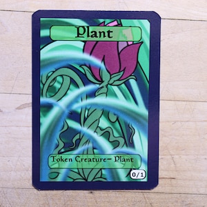 0/1 Plant Token singles alter art, Edh, standard, commander, vintage, and modern-cute af-mega chibi