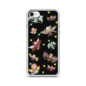 Angel Party iPhone Case- Megachibi phone case featuring Kaalia, Avacyn, Liesa, Atraxa, and Aurelia- Angels of  (Magic the gathering)
