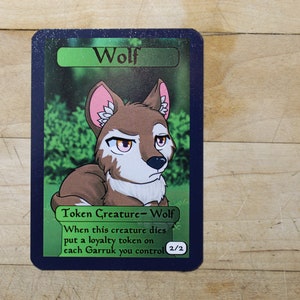 2/2 Wolf for Garruk Token singles para alter art, Edh, padrão, comandante, vintage e moderno-fofo af-mega chibi
