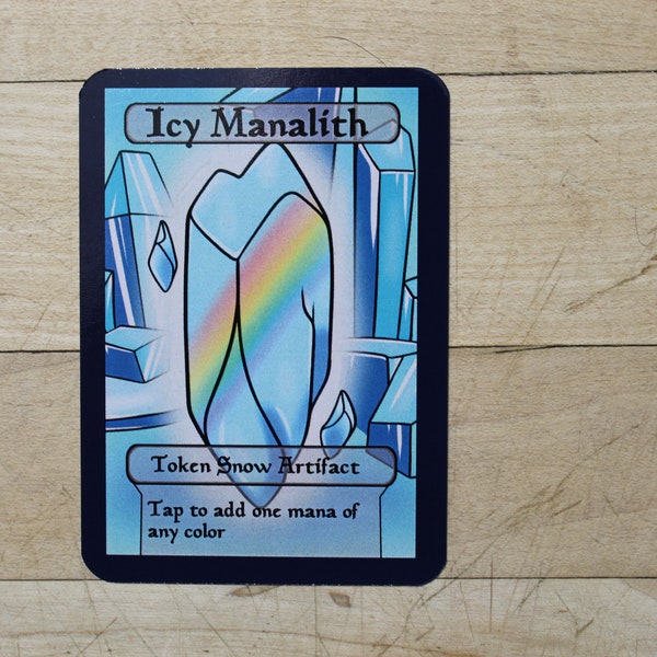 Icy Manalith Token singles for  alter art, Edh,standard,commander,vintage,and modern-cute af-mega chibi