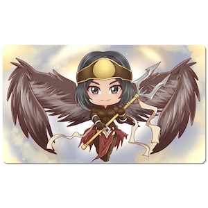 Angel Liesa Play Mat- Desk Mat- Perfect Pairing To Go With Your Tcg Card Game Like Magic By Mega Chibi The Gathering!