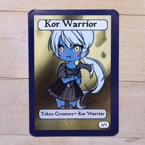 1/1 Kor Token Singles alter art, Edh,standard,commander,vintage,and modern-cute af-mega chibi