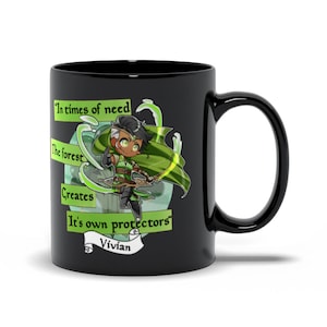 Chibi Vivian Mtg Inspired Black Mugs, Perfect Gift For Fans Of Magic The Gathering And Mega Chibi Design That Anyone Will Surly Love!
