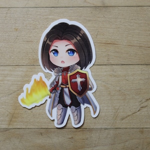 Chibi Syr Gwyn, Hero of Ashvale sticker Inspired by - Decals perfect for Deck boxes,  s, laptops, journals, planners+ by Mega chibi