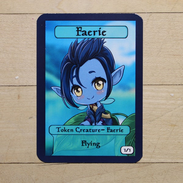 Faerie Chibi-Styled singles Tokens  "M-21" Mtg inspired- Perfect for using as creature tokens in game