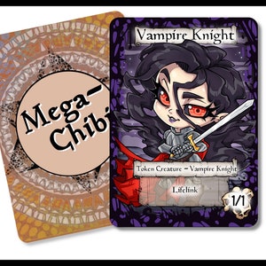 Jeton Chevalier vampire - Taille standard du JCC pour Magic afin de représenter les jetons de votre deck avec style. Embellissez votre champ de bataille