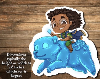 Minn, Wily Illusionist pegatina- perfecto para cajas de cubierta, computadoras portátiles, diarios, planificadores+ por Mega chibi