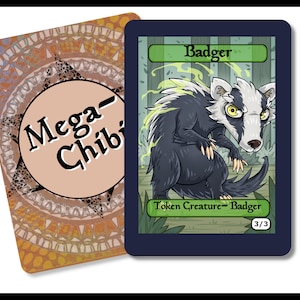 Badger 3-3 -Jeton de créature- Taille standard du JCC pour Magic afin de représenter les jetons de votre deck avec style. Embellissez votre champ de bataille