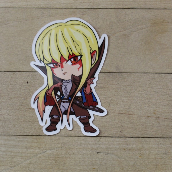 Chibi Trynn, Champion of Freedom sticker Inspired by Magic- Decals perfect for Deck boxes,  s, laptops, journals, planners+ by Mega chibi