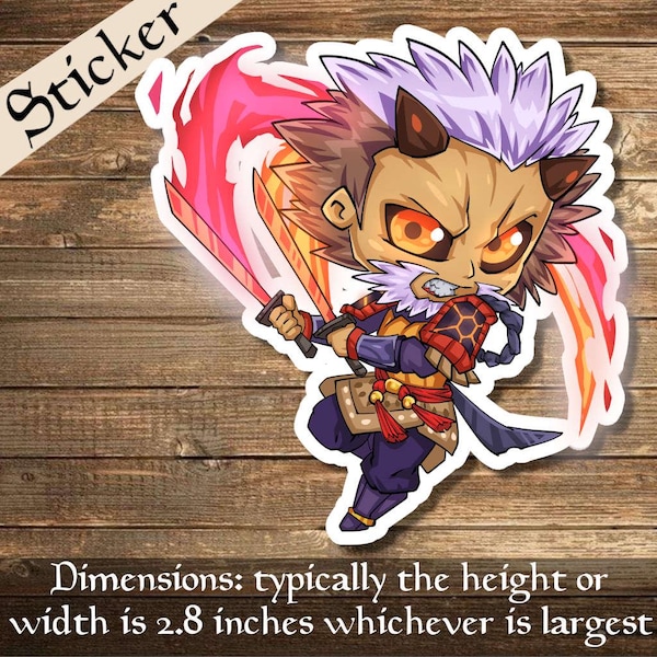 Isshin, Two Heavens As One Deck Box Sticker- perfekt für Deckboxen, Laptops, Journals, Planner+ von Mega chibi