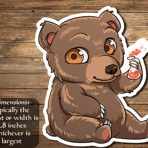 Wilson, Refined grizzly sticker Inspired by Magic- perfect for Deck boxes, laptops, journals, planners+ by Mega chibi