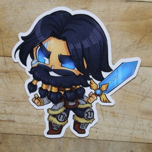 Halvar God of Battle sticker Inspired by Magic the Gathering- Decals perfect for Deck boxes,  s, laptops, journals, planners+ by Mega chibi