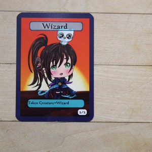 2/2 Wizard Chibi-Styled singles Tokens Mtg inspired- Perfect for using as creature tokens in game