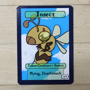 1/1 flying deathtouch insect Token singles  alter art, Edh,standard,commander,vintage,and modern-cute af-mega chibi