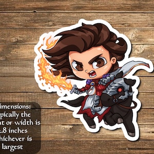 Syr Gwyn Hero of Ashvale w Steed Sticker Inspired by Magic the Gathering- perfect for Deck boxes, laptops, journals, planners+ by Mega chibi