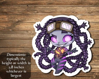 Trenzas, pegatina Arisen Nightmare Inspirada en Magic: perfecta para cajas de cubierta, computadoras portátiles, diarios, planificadores+ de Mega chibi