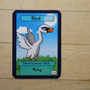 2/2 pájaro volador Token singles alter art, Edh, standard, commander, vintage, and modern-cute af-mega chibi