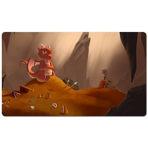 Dragon's Hoard Gioca Mat- Tappetino da scrivania- Abbinamento perfetto per accompagnare il tuo gioco di carte Tcg Like Magic di Mega Chibi The Gathering! (Copia)
