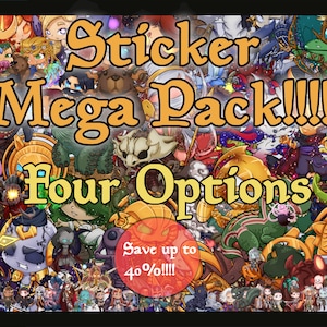 Sticker Bundle Packs- 15 , 25, 50, and 100 options- Great discount for the perfect decals for deck boxes and laptops!!- Mega Chibi