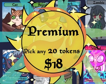 Chibi Mtg Pick any 20 creature tokens, emblems, or lands- super adorable and tcg standard quality and magic size Mega Chibi The