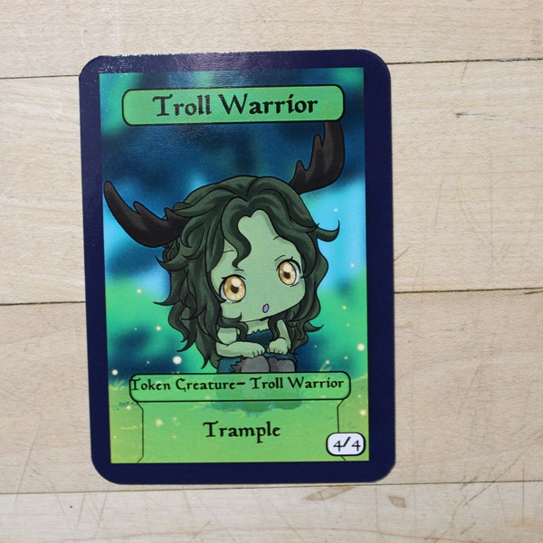 Troll Warrior 4/4 trample singles for  alter art, Edh,standard,commander,vintage,and modern-cute af-mega chibi