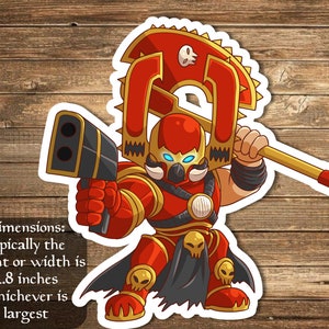 Kharn the Betrayer sticker Inspired by Magic- perfect for Deck boxes, laptops, journals, planners+ by Mega chibi