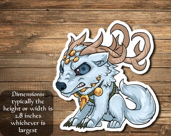 Anara, Wolvid Familiar sticker Inspired by Magic- perfect for Deck boxes, laptops, journals, planners+ by Mega chibi