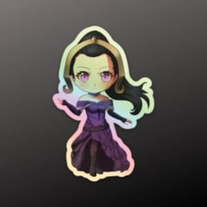 Holographic Liliana Sticker 2- Deck boxes, laptops, journals, planners and much more! Original art inspired by  -Mega chibi cute af